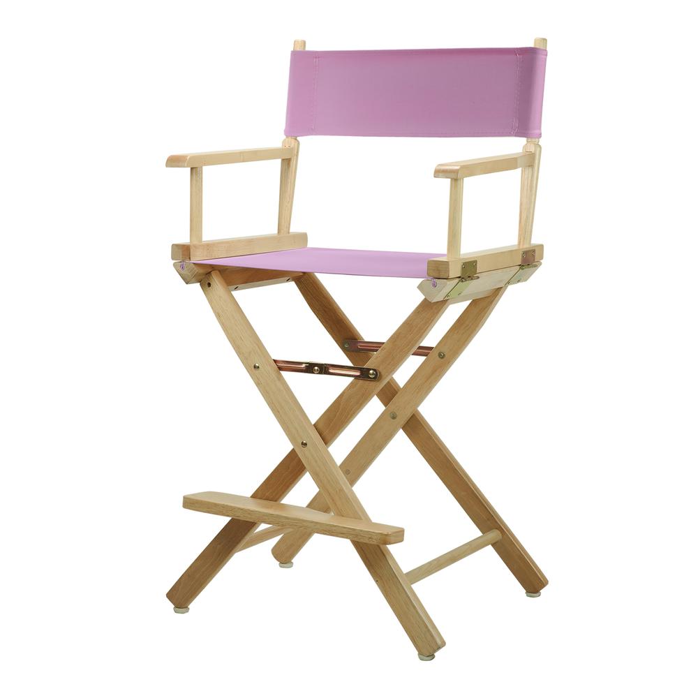 24'' Director's Chair Natural Frame-Pink Canvas - Casual Home
