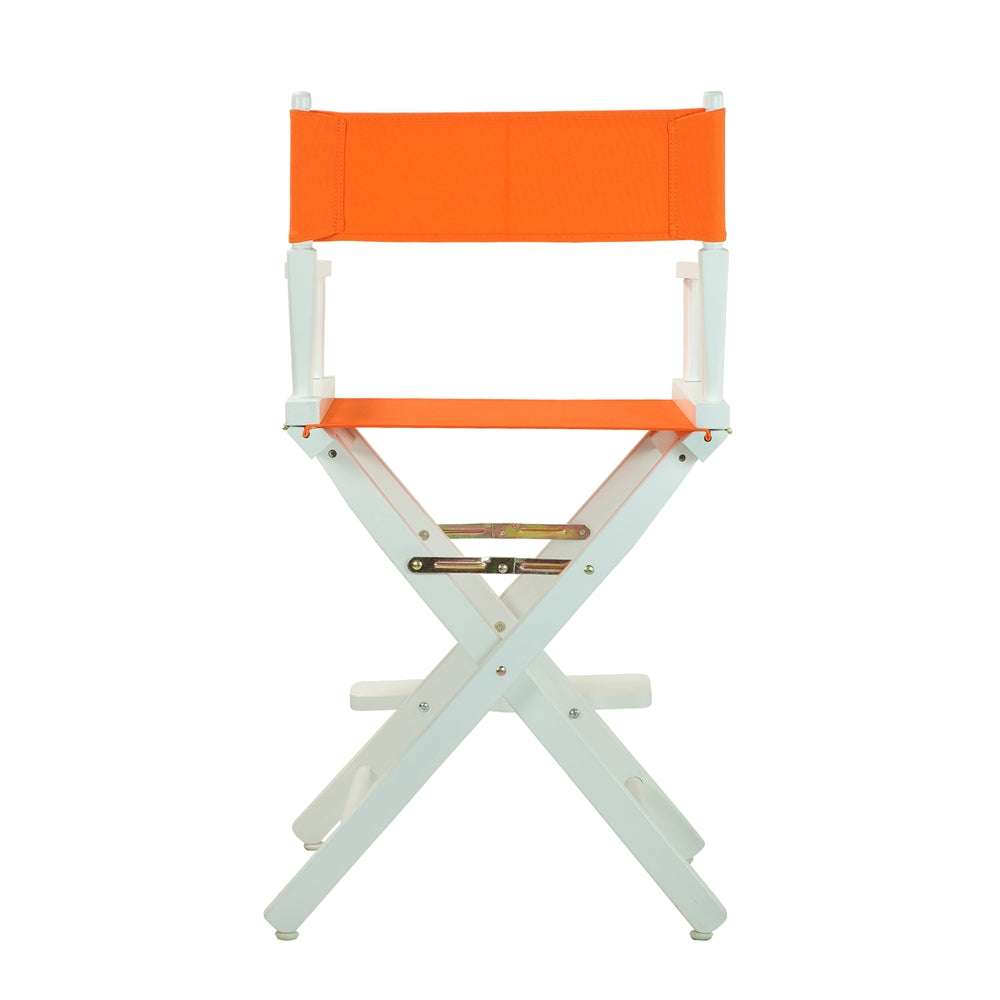24'' Director's Chair White Frame-Tangerine Canvas - Casual Home