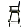 24'' Director's Chair Black Frame-Navy Blue Canvas - Casual Home