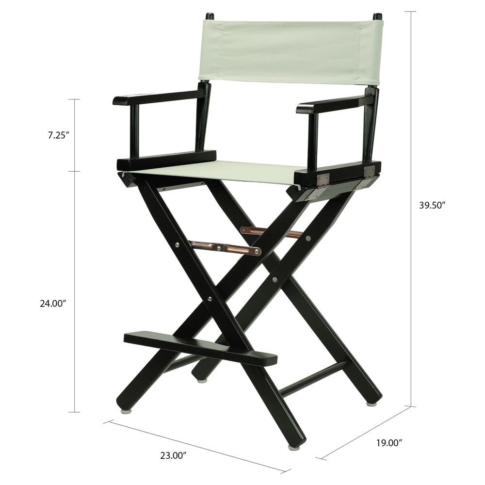 24'' Director's Chair Black Frame-Gray Canvas - Casual Home