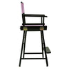 24'' Director's Chair Black Frame-Pink Canvas - Casual Home