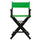 24'' Director's Chair Black Frame-Green Canvas - Casual Home