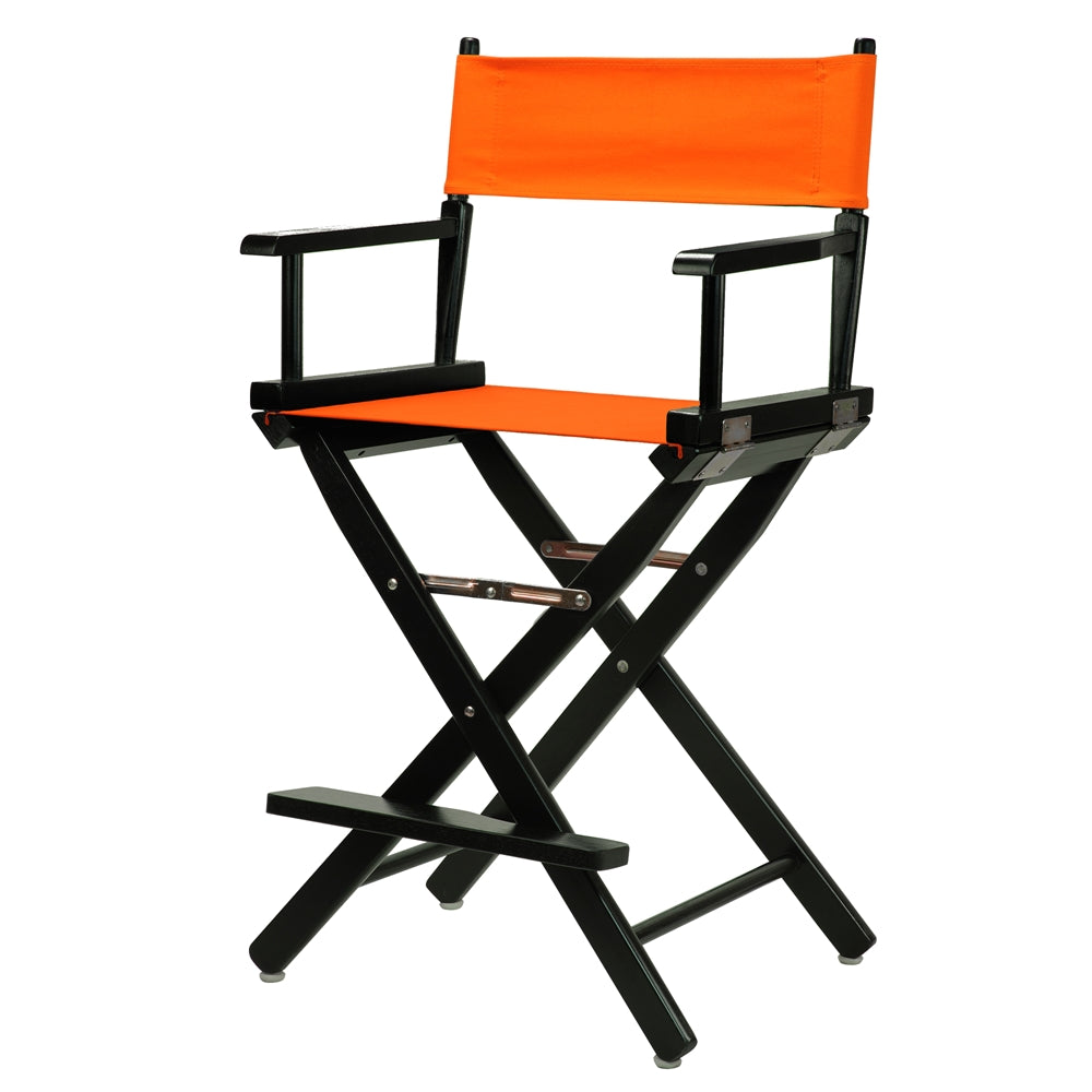 24'' Director's Chair Black Frame-Tangerine Canvas - Casual Home
