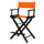 24'' Director's Chair Black Frame-Tangerine Canvas - Casual Home