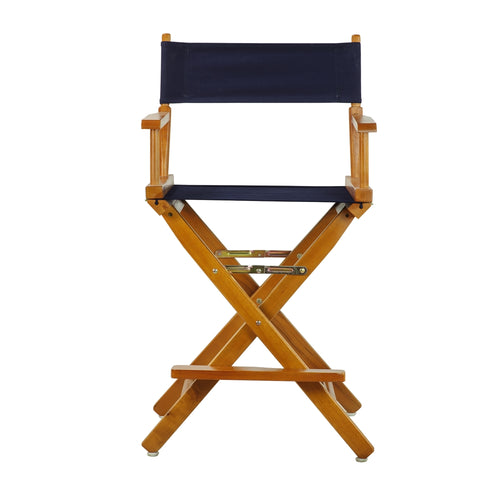 24'' Director's Chair Honey Oak Frame-Navy Blue Canvas - Casual Home