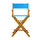24'' Director's Chair Honey Oak Frame-Turquoise Canvas - Casual Home