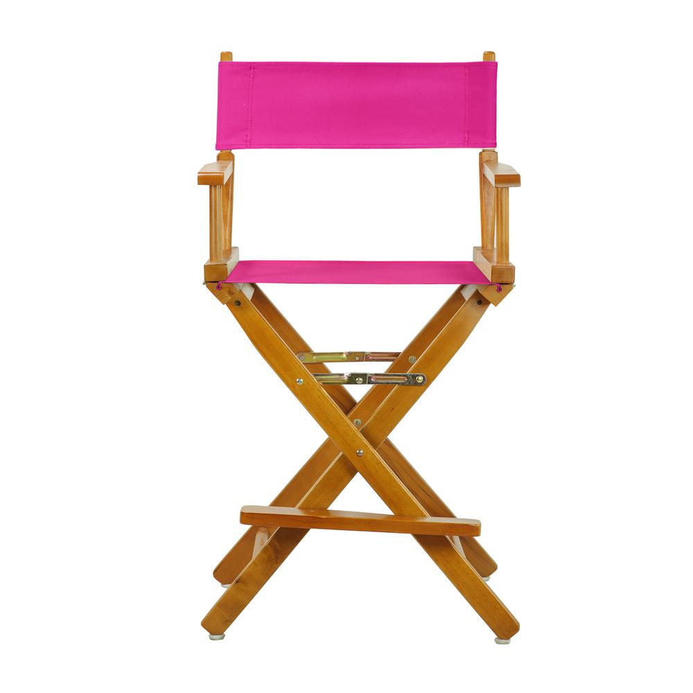 24'' Director's Chair Honey Oak Frame-Magenta Canvas - Casual Home