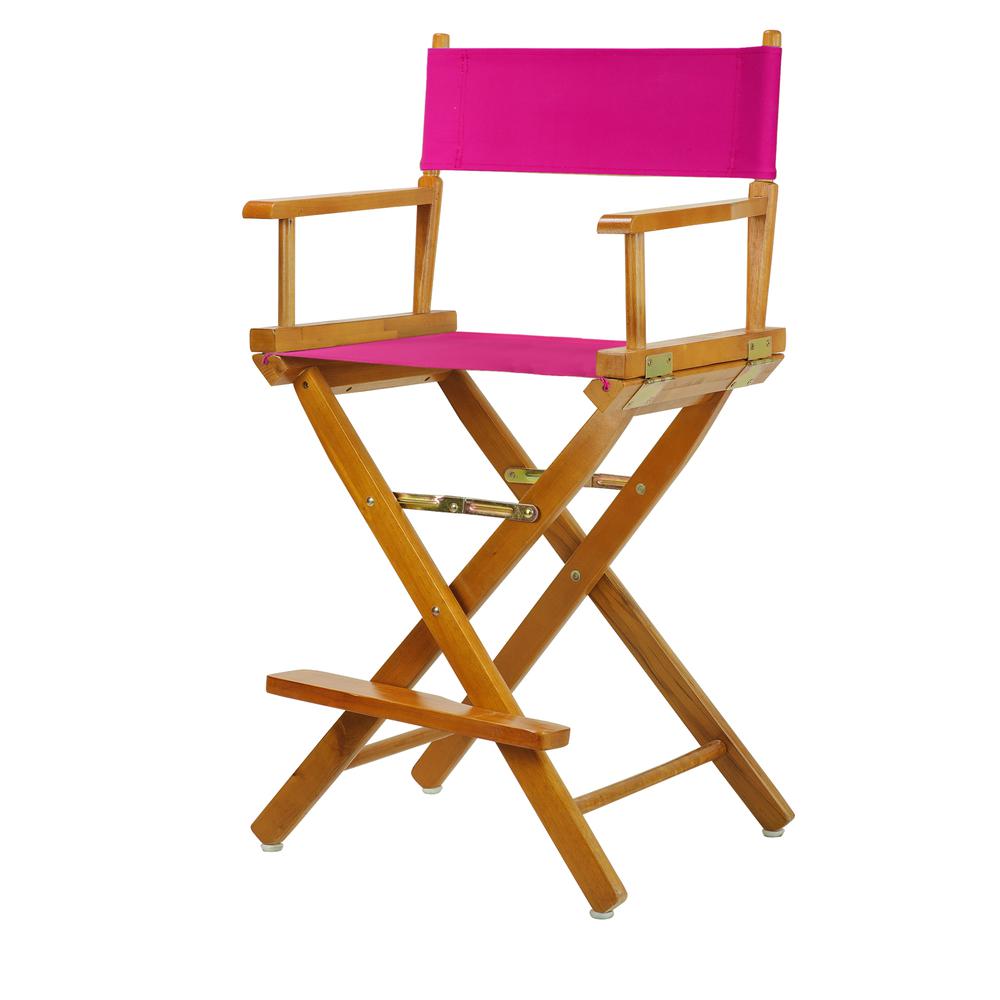 24'' Director's Chair Honey Oak Frame-Magenta Canvas - Casual Home