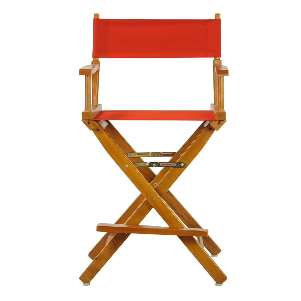24'' Director's Chair Honey Oak Frame-Red Canvas - Casual Home