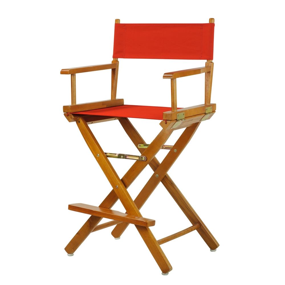 24'' Director's Chair Honey Oak Frame-Red Canvas - Casual Home