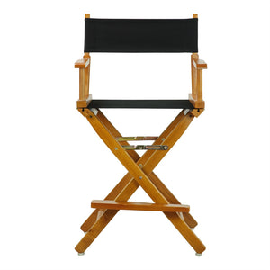 24'' Director's Chair Honey Oak Frame-Black Canvas - Casual Home