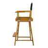 24'' Director's Chair Honey Oak Frame-Black Canvas - Casual Home