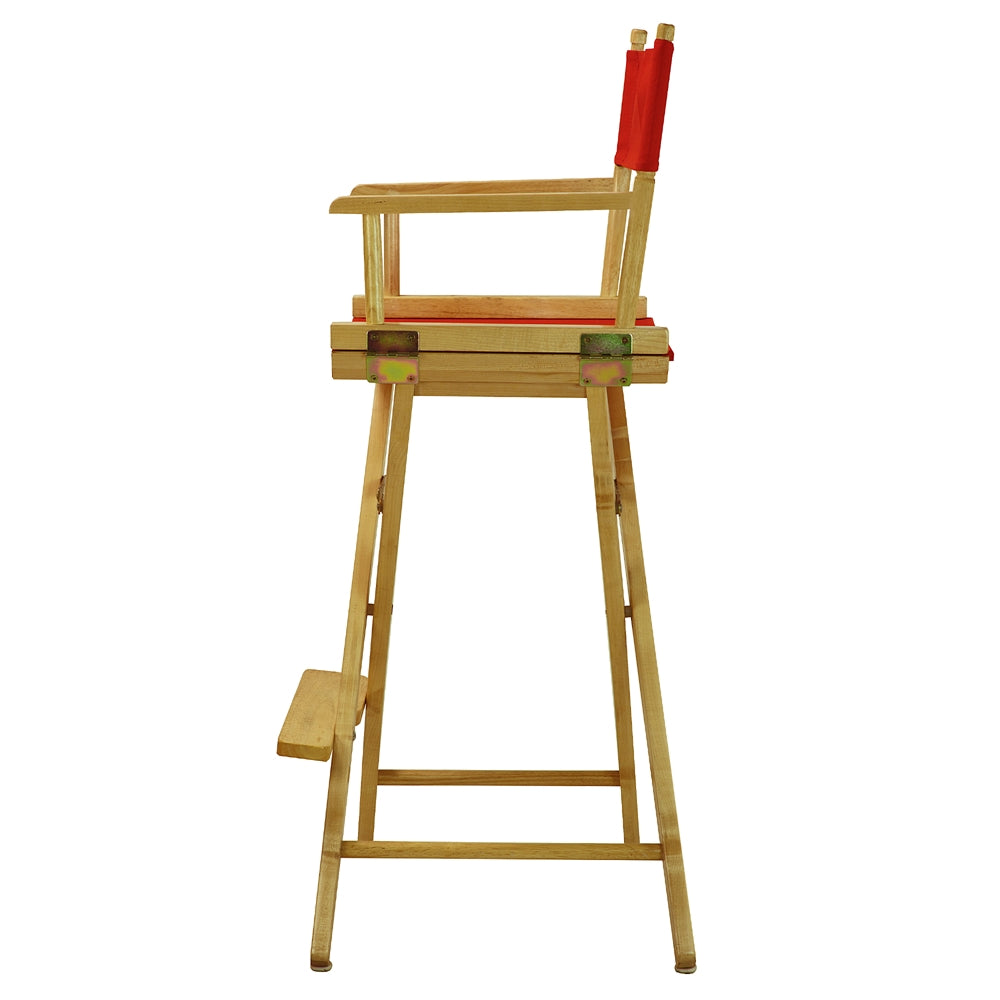 30'' Director's Chair Natural Frame-Red Canvas - Casual Home