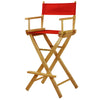 30'' Director's Chair Natural Frame-Red Canvas - Casual Home