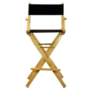 30'' Director's Chair Natural Frame-Black Canvas - Casual Home