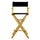30'' Director's Chair Natural Frame-Black Canvas - Casual Home