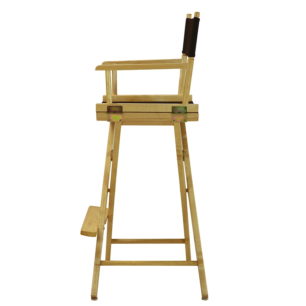 30'' Director's Chair Natural Frame-Black Canvas - Casual Home