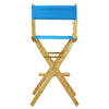30'' Director's Chair Natural Frame-Turquoise Canvas - Casual Home