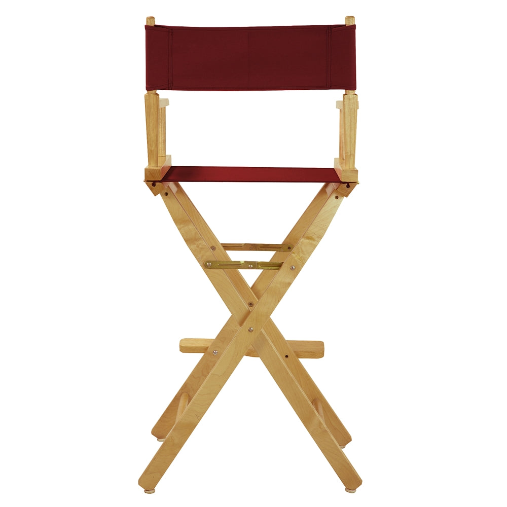 30'' Director's Chair Natural Frame-Burgundy Canvas - Casual Home