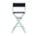 30'' Director's Chair White Frame-Navy Blue Canvas - Casual Home