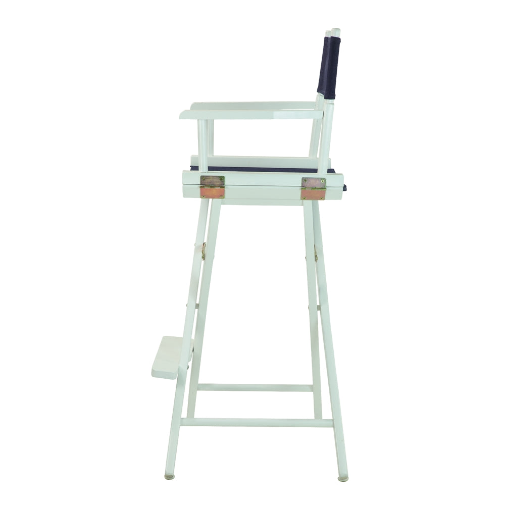30'' Director's Chair White Frame-Navy Blue Canvas - Casual Home