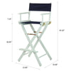 30'' Director's Chair White Frame-Navy Blue Canvas - Casual Home