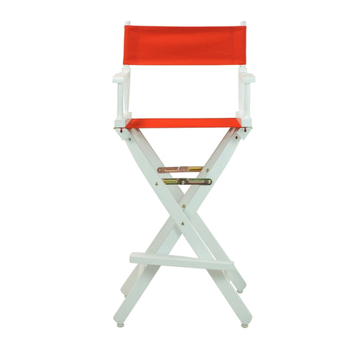 30'' Director's Chair White Frame-Red Canvas - Casual Home
