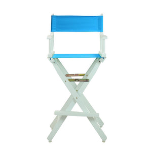 30'' Director's Chair White Frame-Turquoise Canvas - Casual Home