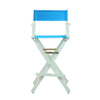 30'' Director's Chair White Frame-Turquoise Canvas - Casual Home