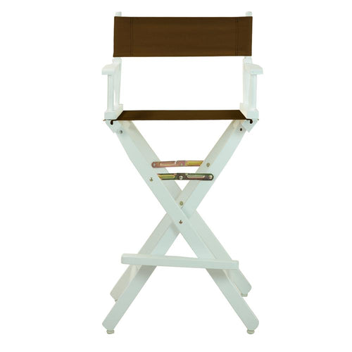 30'' Director's Chair White Frame-Brown Canvas - Casual Home