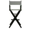 30'' Director's Chair Black Frame-Gray Canvas - Casual Home
