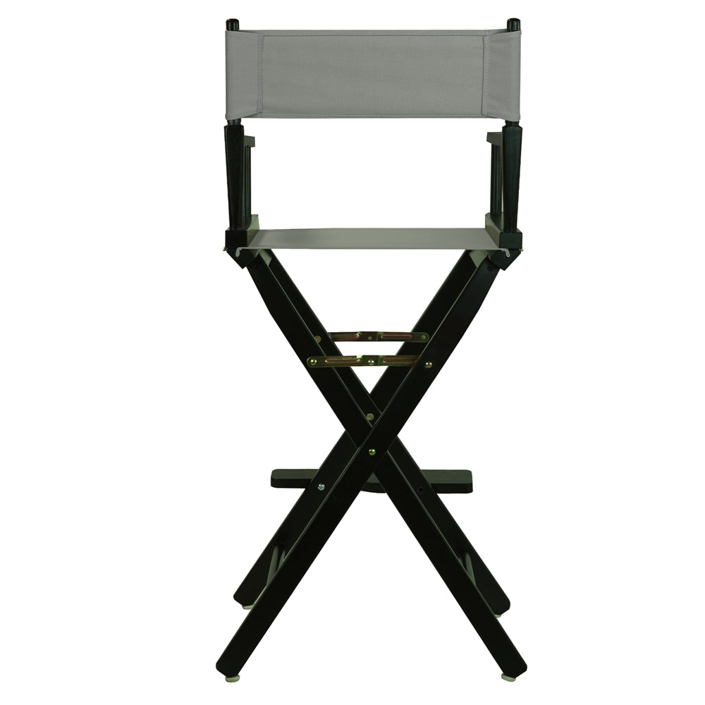 30'' Director's Chair Black Frame-Gray Canvas - Casual Home
