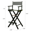 30'' Director's Chair Black Frame-Gray Canvas - Casual Home