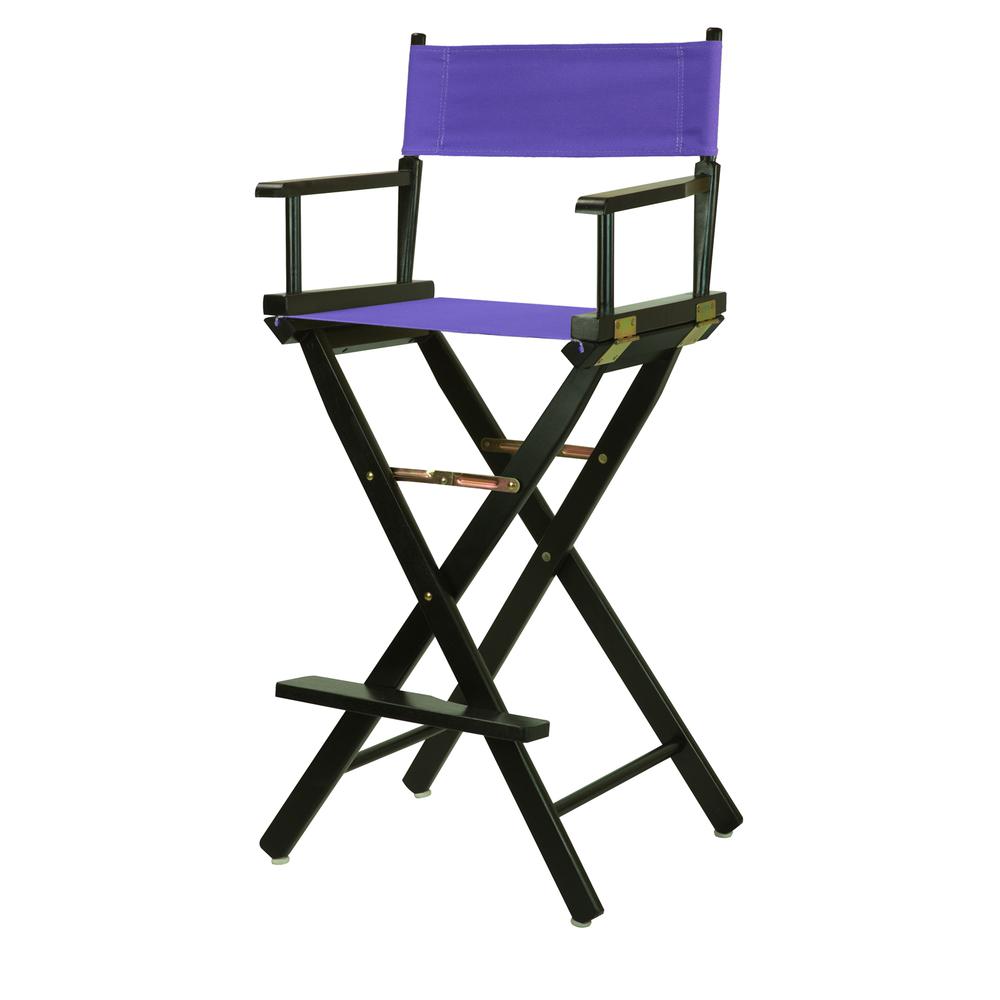 30'' Director's Chair Black Frame-Purple Canvas - Casual Home