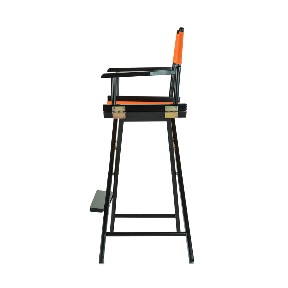 30'' Director's Chair Black Frame-Tangerine Canvas - Casual Home