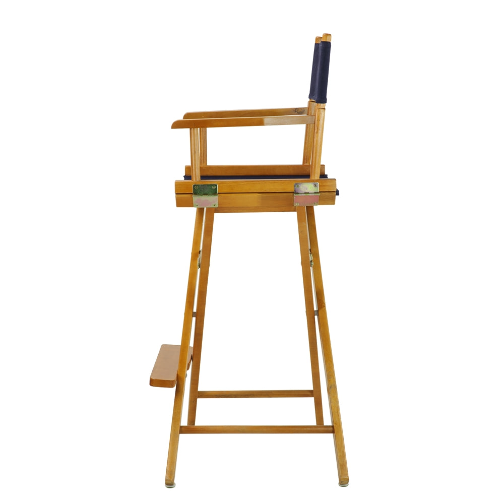 30'' Director's Chair Honey Oak Frame-Navy Blue Canvas - Casual Home