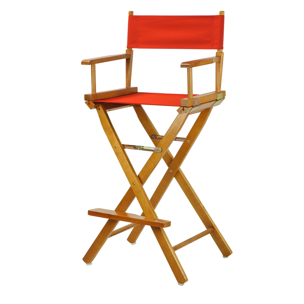 30'' Director's Chair Honey Oak Frame-Red Canvas - Casual Home
