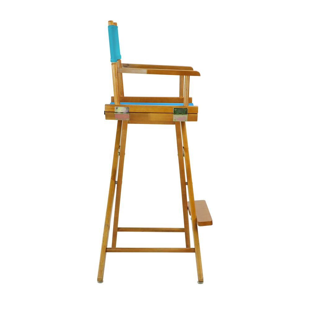30'' Director's Chair Honey Oak Frame-Turquoise Canvas - Casual Home