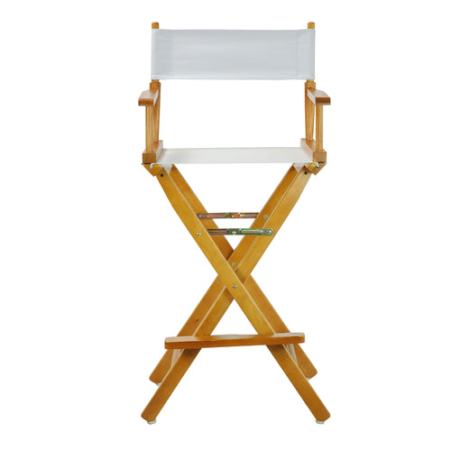 30'' Director's Chair Honey Oak Frame-White Canvas - Casual Home