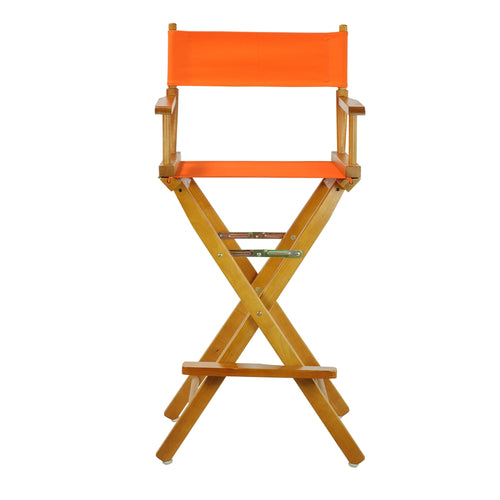 30'' Director's Chair Honey Oak Frame- Tangerine Canvas - Casual Home