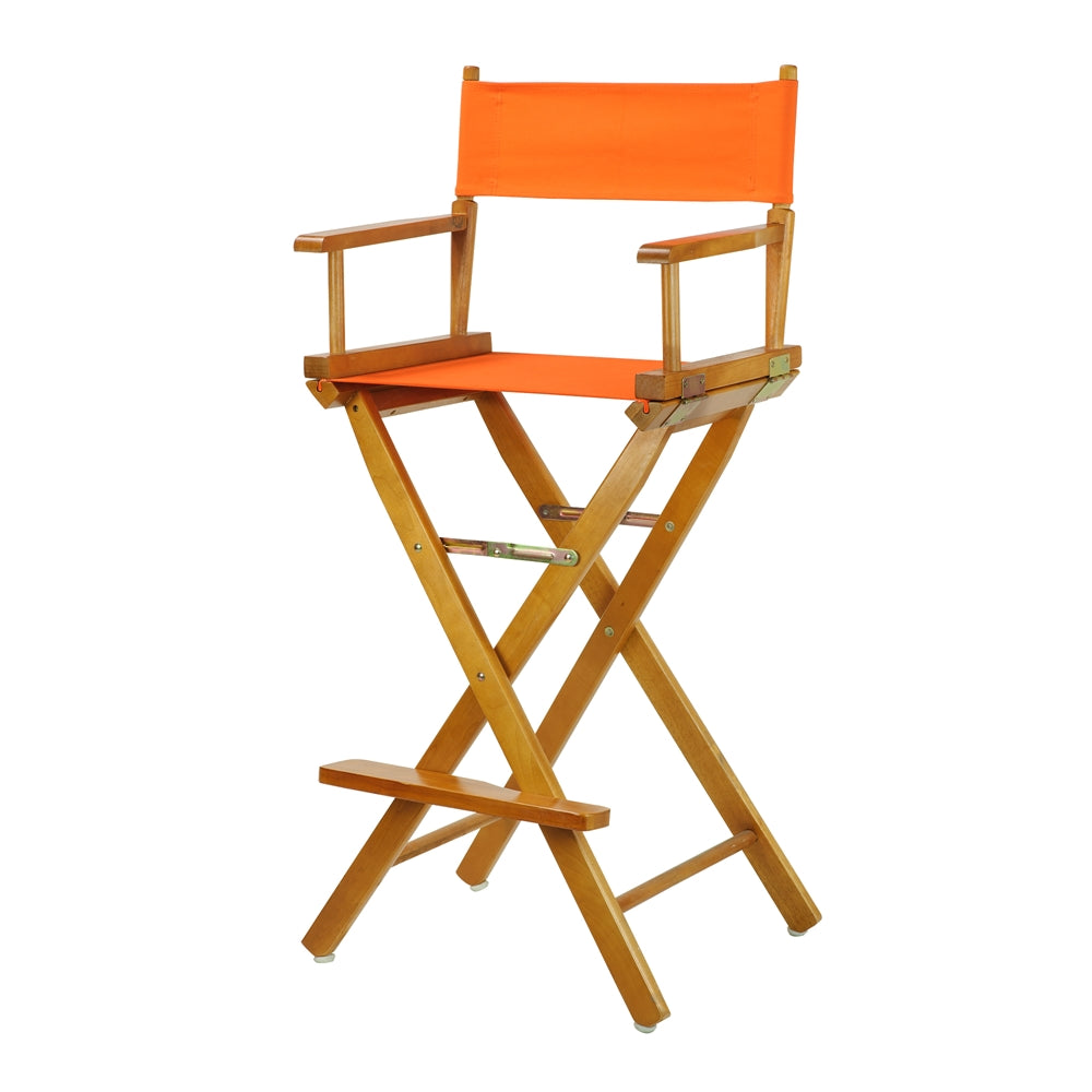 30'' Director's Chair Honey Oak Frame- Tangerine Canvas - Casual Home