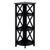 Montego 4-Shelf Corner Folding Bookcase-Black - Casual Home
