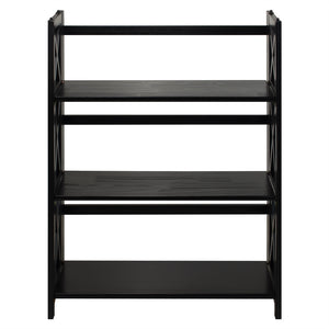 Montego 3-Shelf Folding Bookcase -Black - Casual Home