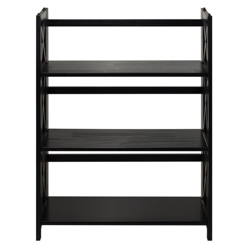 Montego 3-Shelf Folding Bookcase -Black - Casual Home