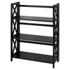 Montego 3-Shelf Folding Bookcase -Black - Casual Home