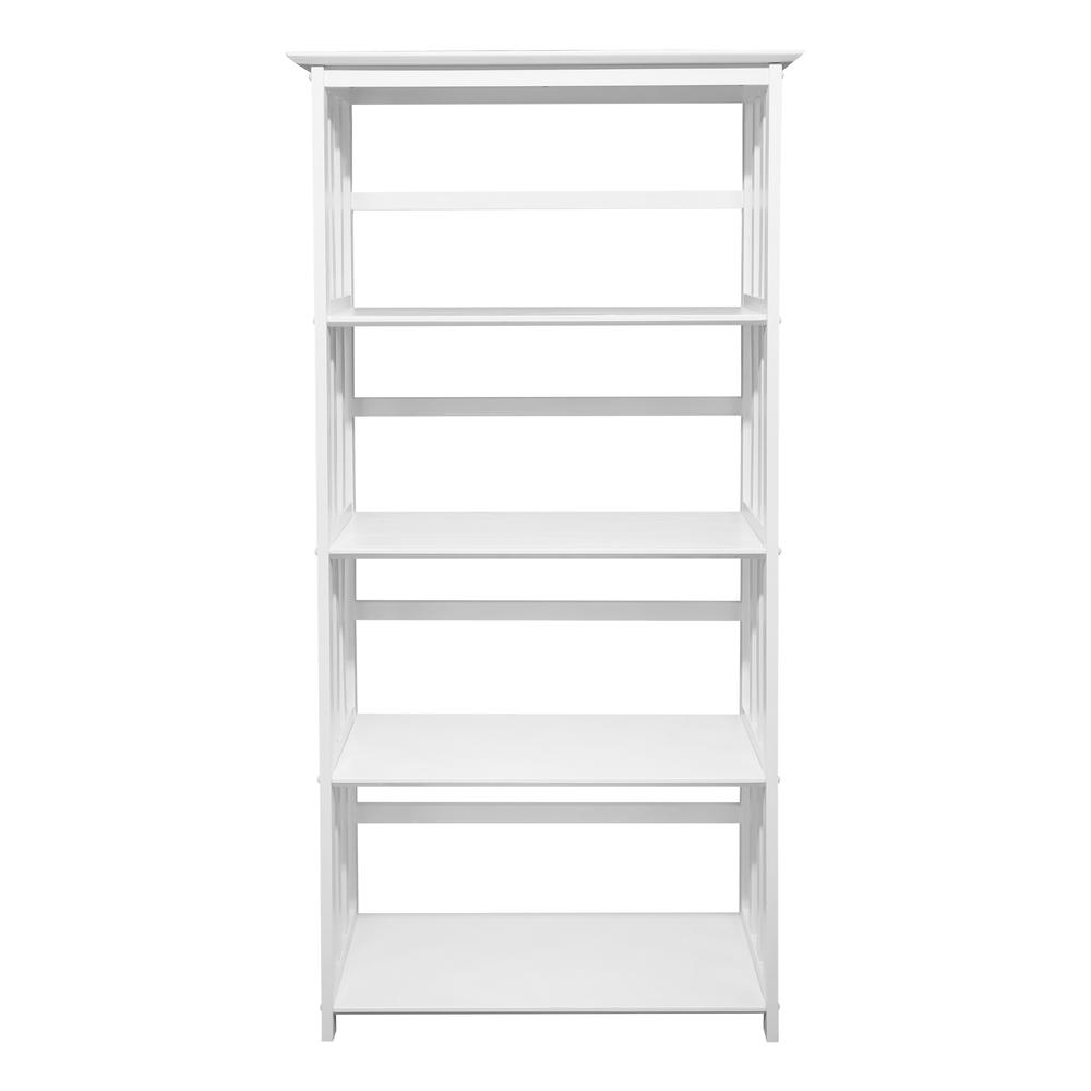 Mission Style 5-Shelf Bookcase - White - Casual Home