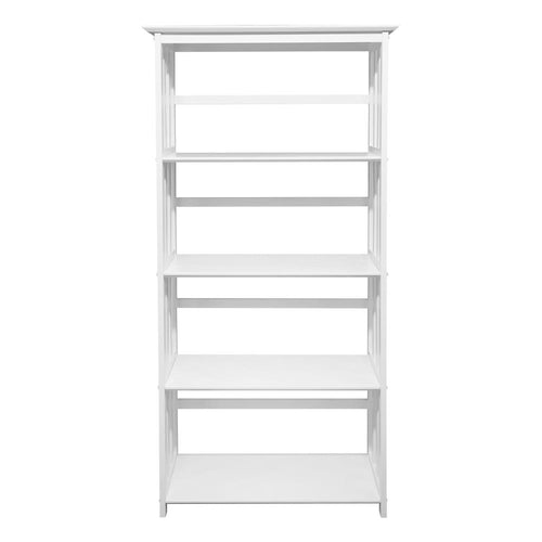 Mission Style 5-Shelf Bookcase - White - Casual Home