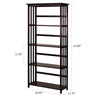 Mission Style 5-Shelf  Bookcase-Espresso - Casual Home