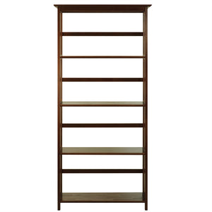 Mission Style 5-Shelf  Bookcase-Walnut - Casual Home