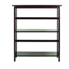 Mission Style 3-Shelf  Bookcase-Espresso - Casual Home